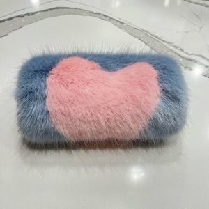 Bandits Girls Faux Fur Heart Hand Warmer or Hand Mitt